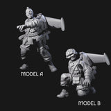 Weird War USA Lobbing Jetpack Grenadiers Miniature for Dungeons and Dragons, Pathfinder or other TTRPGs