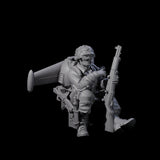 Weird War USA Resting Up Jetpack Machine Gunner B Miniature for Dungeons and Dragons, Pathfinder or other TTRPGs