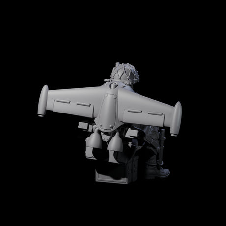 Weird War USA Resting Up Jetpack Machine Gunner B Miniature for Dungeons and Dragons, Pathfinder or other TTRPGs