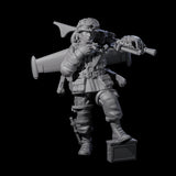 Weird War USA Resting Up Jetpack Machine Gunners Miniature for Dungeons and Dragons, Pathfinder or other TTRPGs