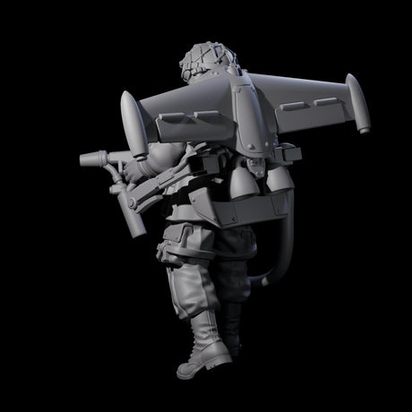 Weird War USA Scorched Jetpack Flamethrower A Miniature for Dungeons and Dragons, Pathfinder or other TTRPGs