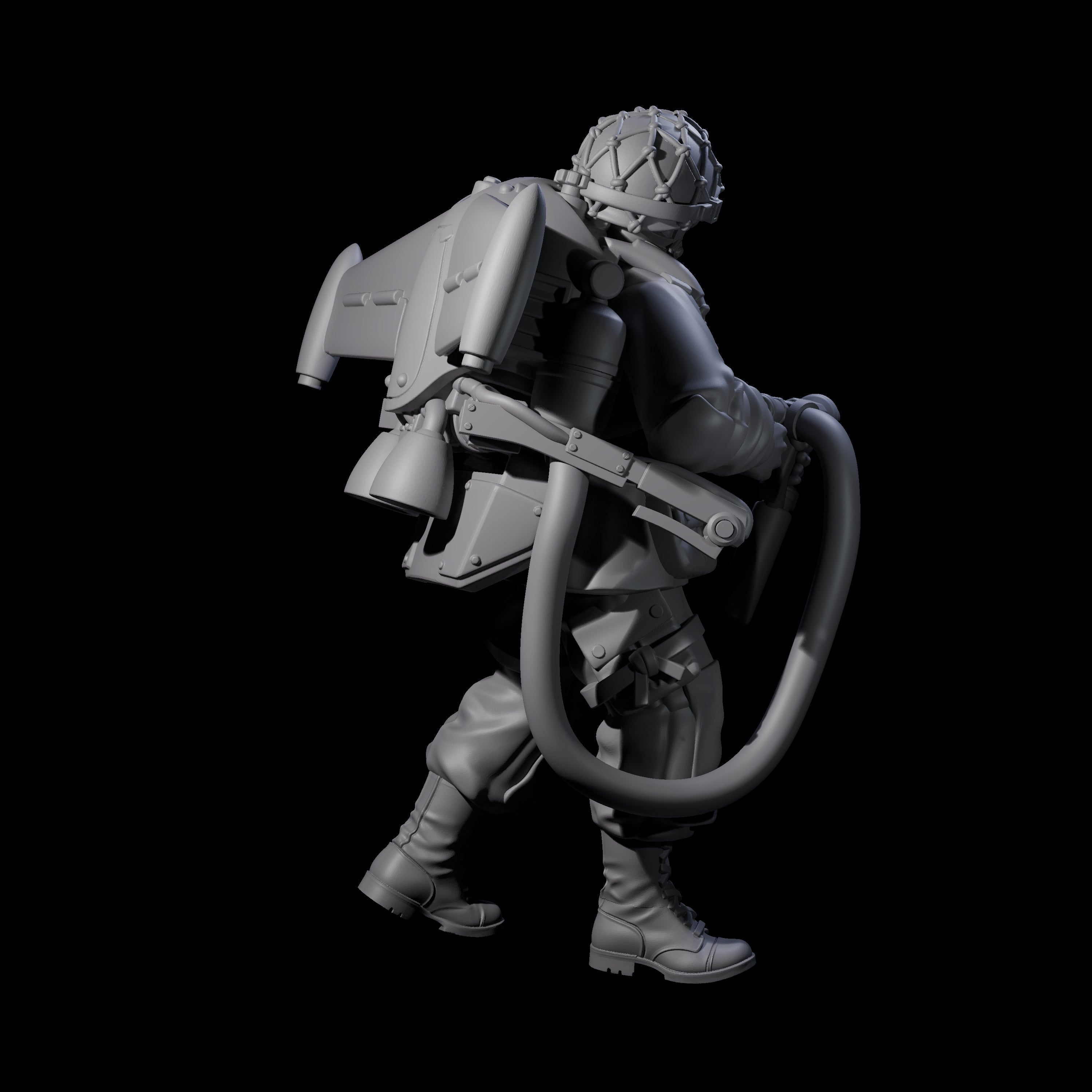 Weird War USA Scorched Jetpack Flamethrower A Miniature for Dungeons and Dragons, Pathfinder or other TTRPGs