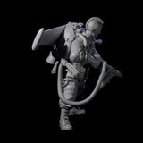Weird War USA Scorched Jetpack Flamethrower B Miniature for Dungeons and Dragons, Pathfinder or other TTRPGs