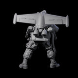 Weird War USA Scorched Jetpack Flamethrower B Miniature for Dungeons and Dragons, Pathfinder or other TTRPGs