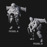 Weird War USA Scorched Jetpack Flamethrowers Miniature for Dungeons and Dragons, Pathfinder or other TTRPGs