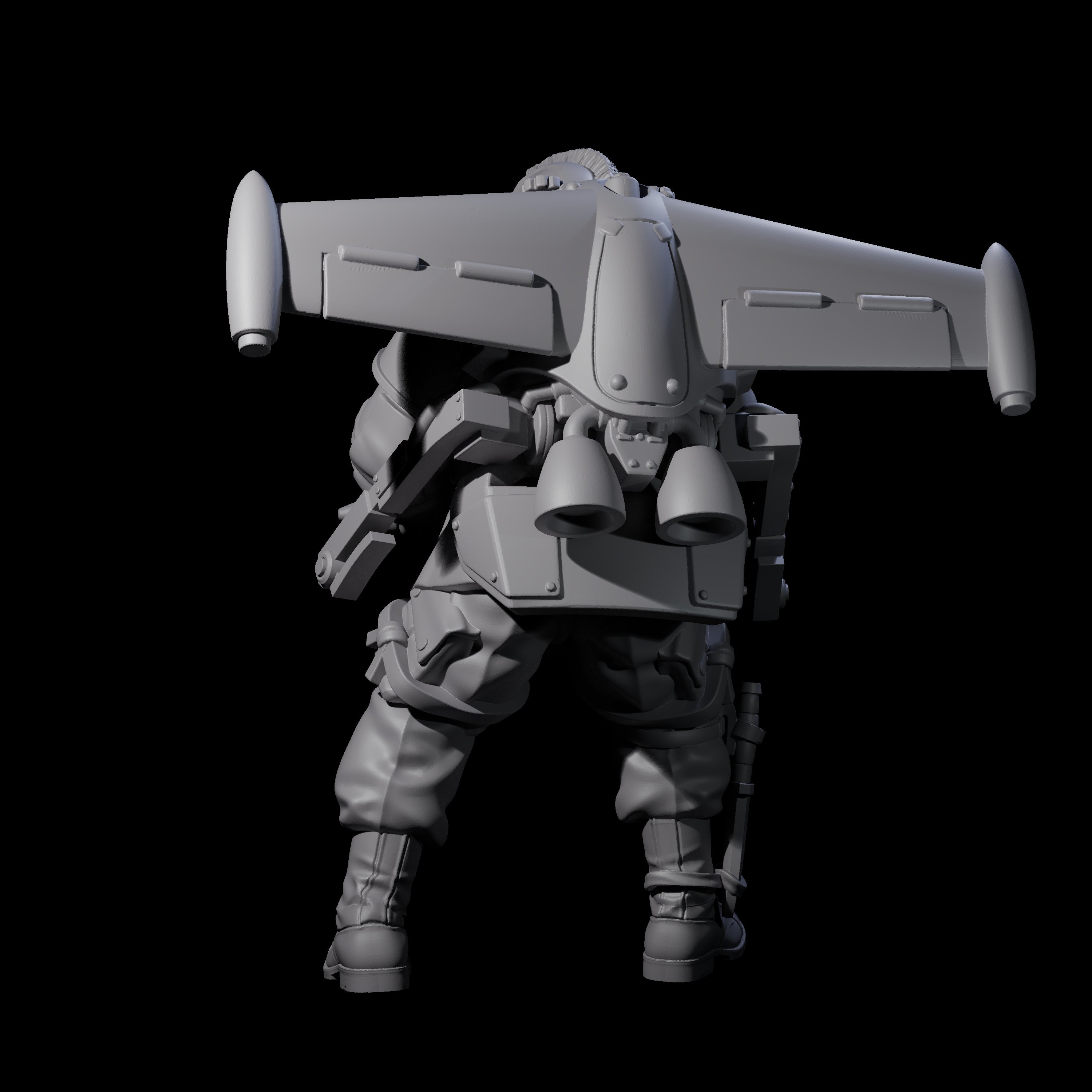 Weird War USA Taking Aim Jetpack Bazooka Member Assistant Miniature for Dungeons and Dragons, Pathfinder or other TTRPGs