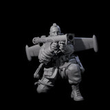 Weird War USA Taking Aim Jetpack Bazooka Team Miniature for Dungeons and Dragons, Pathfinder or other TTRPGs