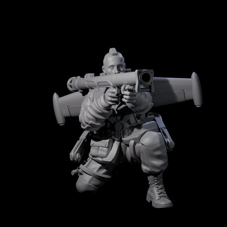 Weird War USA Taking Aim Jetpack Bazooka Team Miniature for Dungeons and Dragons, Pathfinder or other TTRPGs
