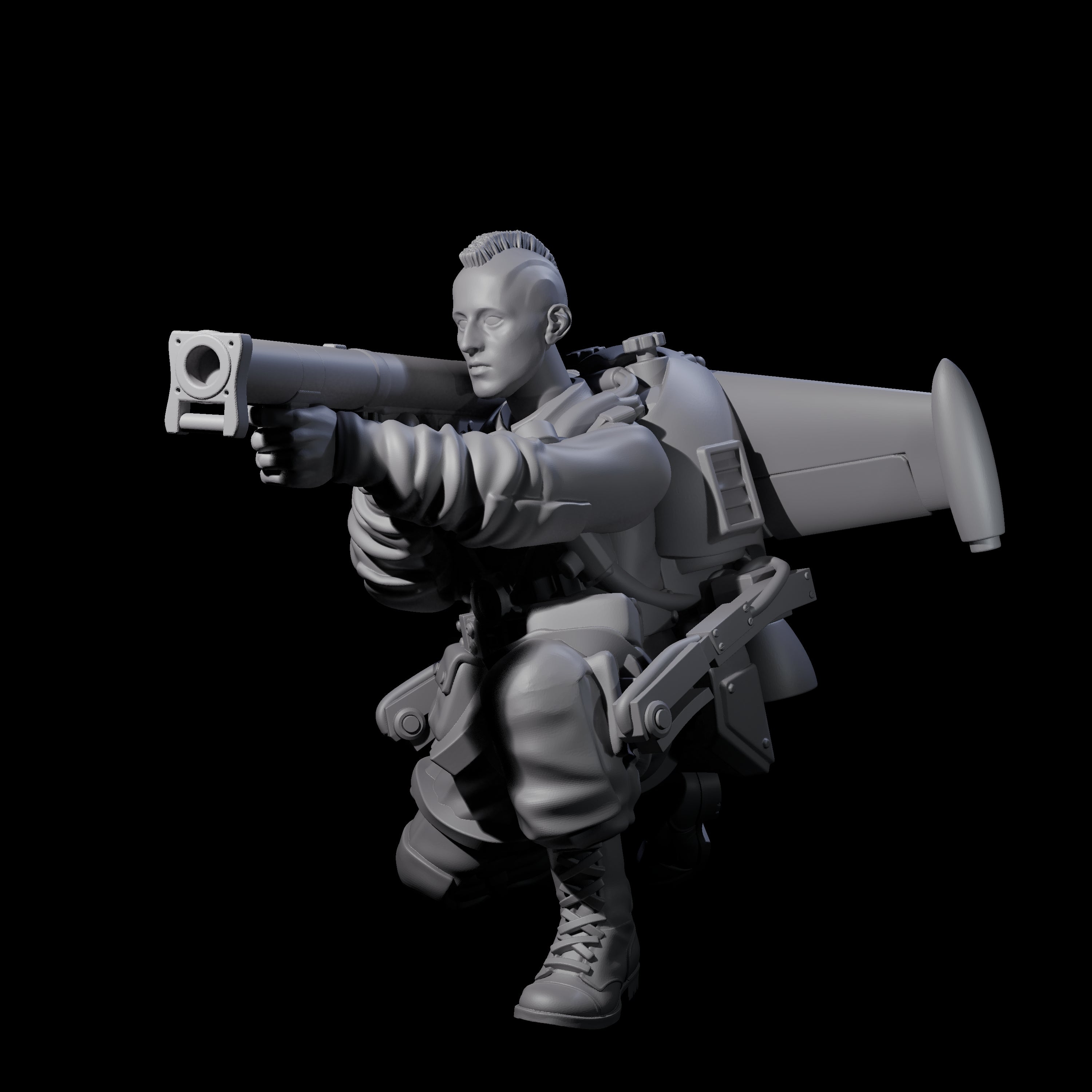 Weird War USA Taking Aim Jetpack Bazooka Teammate Gunner Miniature for Dungeons and Dragons, Pathfinder or other TTRPGs