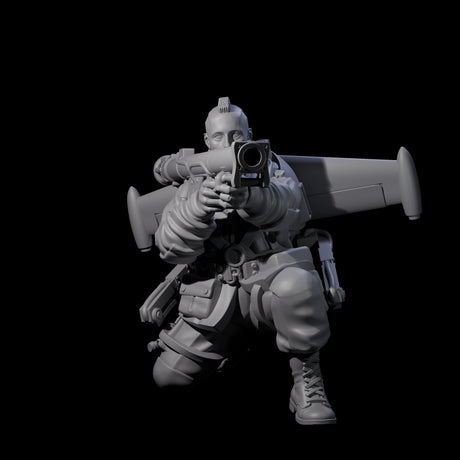 Weird War USA Taking Aim Jetpack Bazooka Teammate Gunner Miniature for Dungeons and Dragons, Pathfinder or other TTRPGs