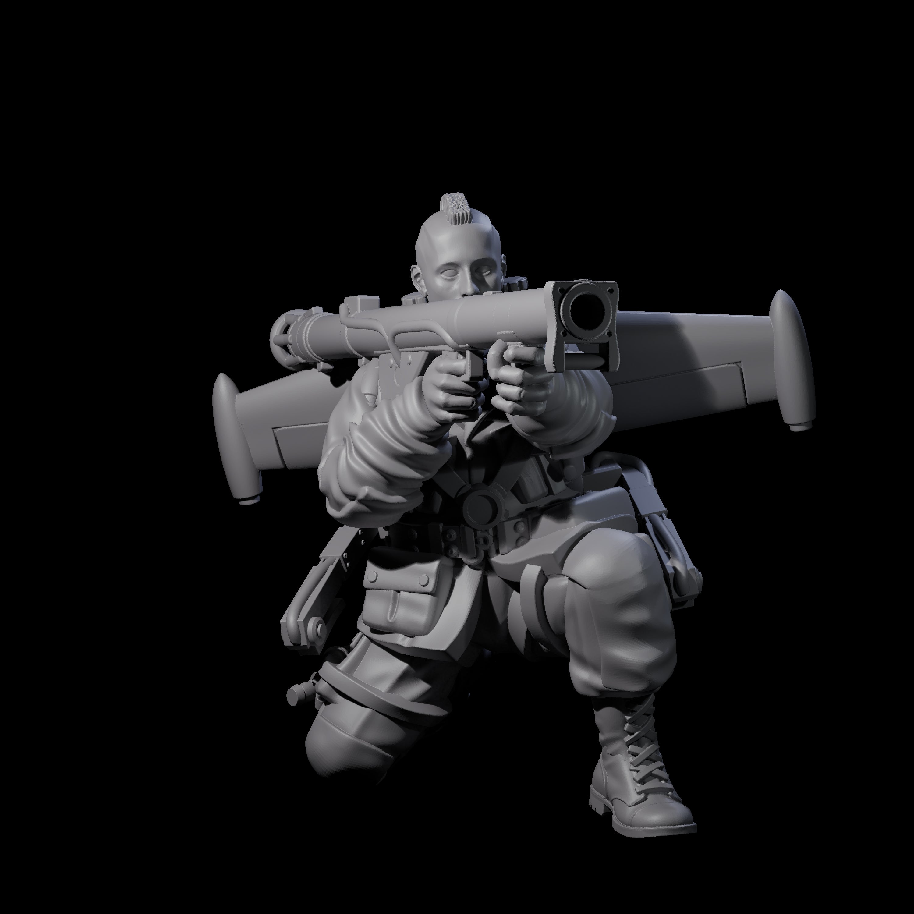 Weird War USA Taking Aim Jetpack Bazooka Teammate Gunner Miniature for Dungeons and Dragons, Pathfinder or other TTRPGs