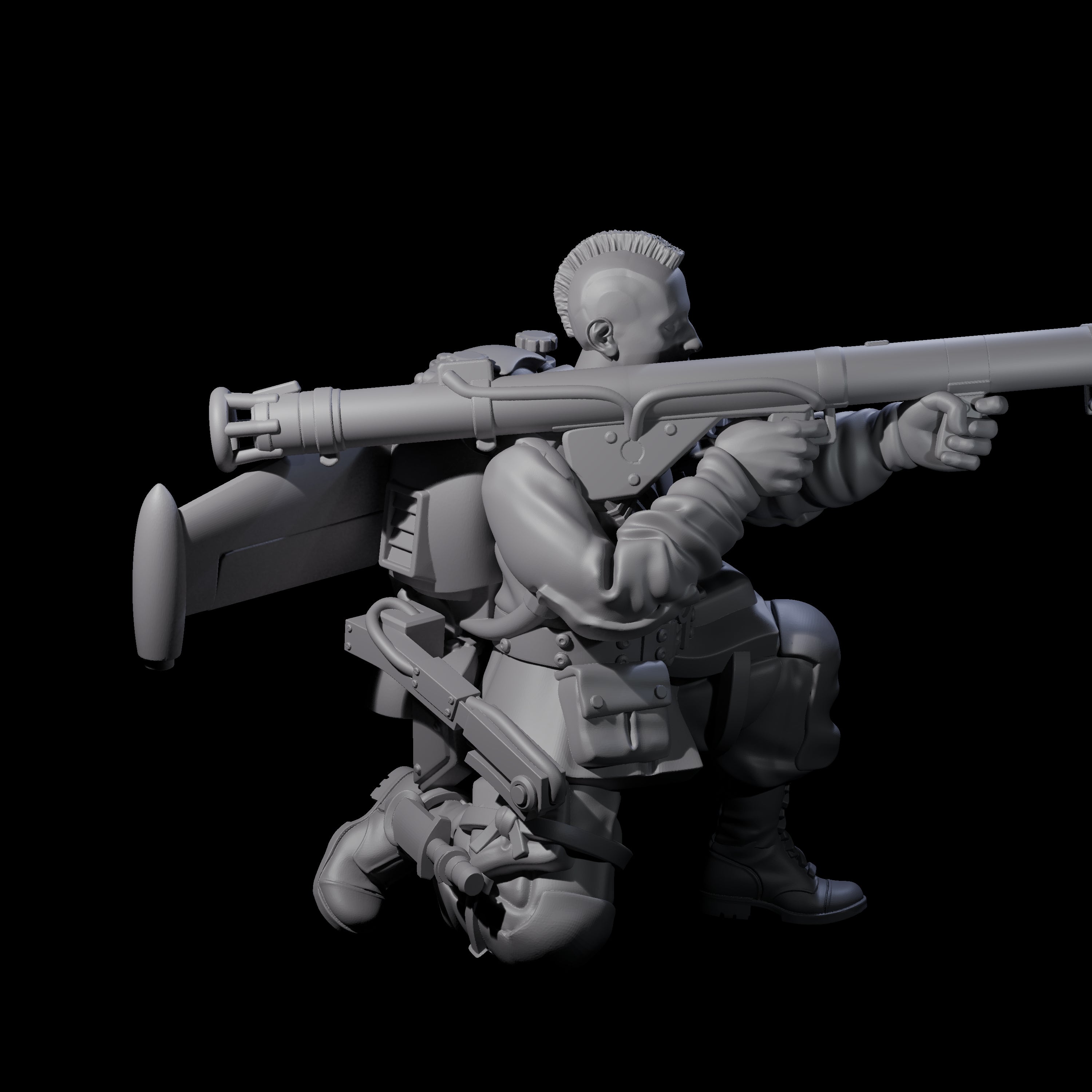 Weird War USA Taking Aim Jetpack Bazooka Teammate Gunner Miniature for Dungeons and Dragons, Pathfinder or other TTRPGs