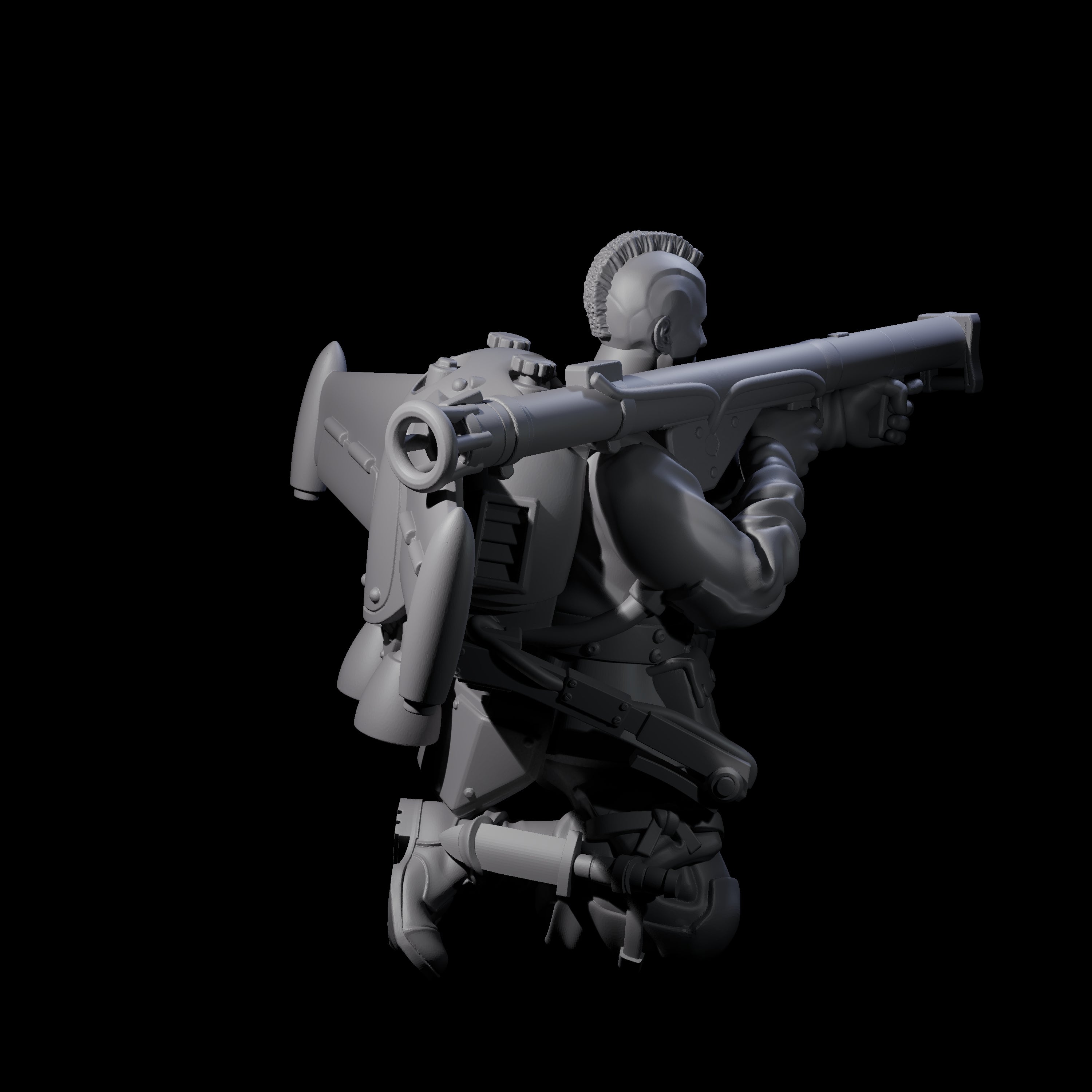 Weird War USA Taking Aim Jetpack Bazooka Teammate Gunner Miniature for Dungeons and Dragons, Pathfinder or other TTRPGs