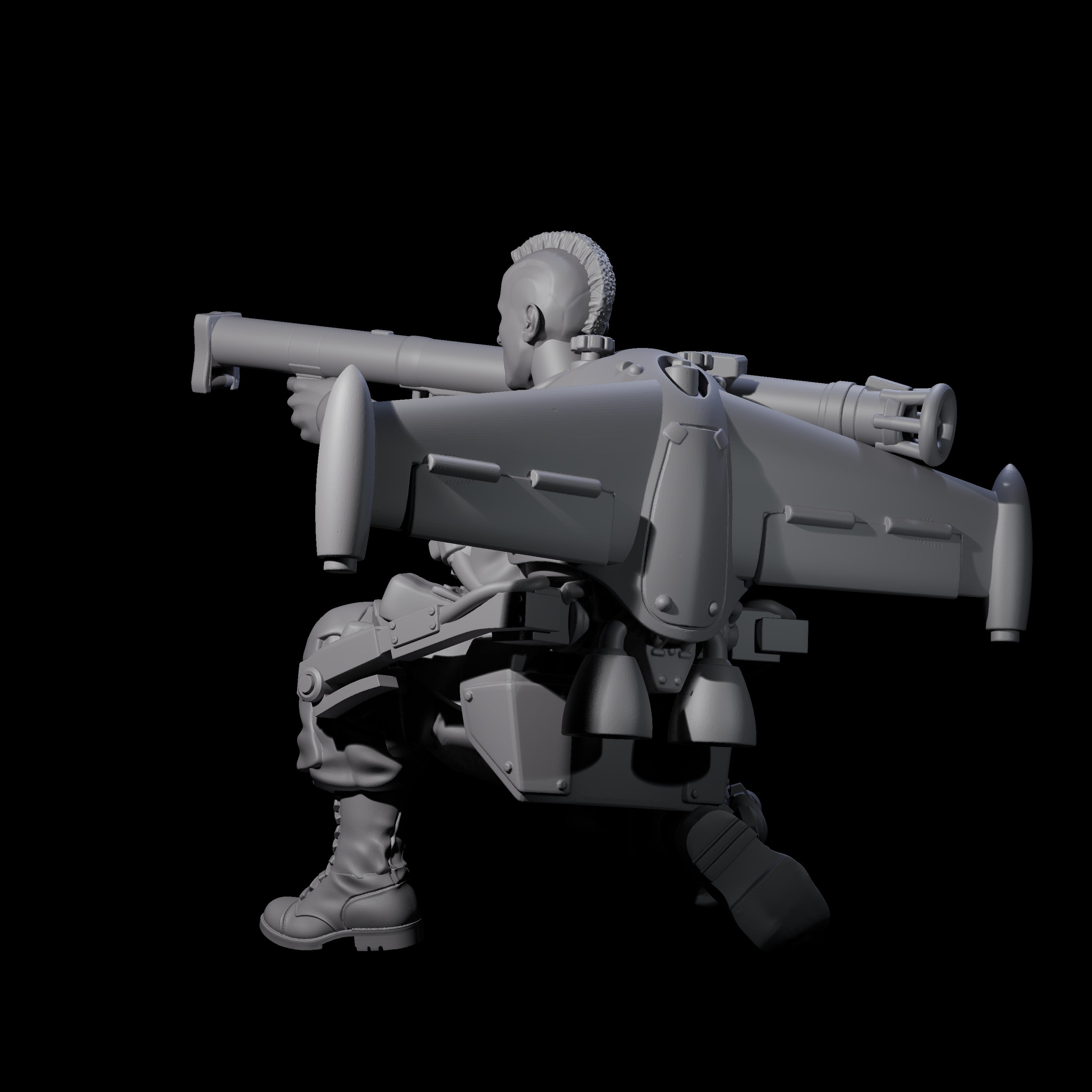 Weird War USA Taking Aim Jetpack Bazooka Teammate Gunner Miniature for Dungeons and Dragons, Pathfinder or other TTRPGs