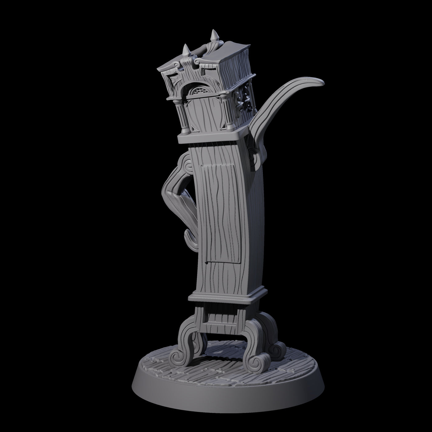 Welcoming Enchanted Grandfather Clock Miniature for Dungeons and Dragons, Pathfinder or other TTRPGs