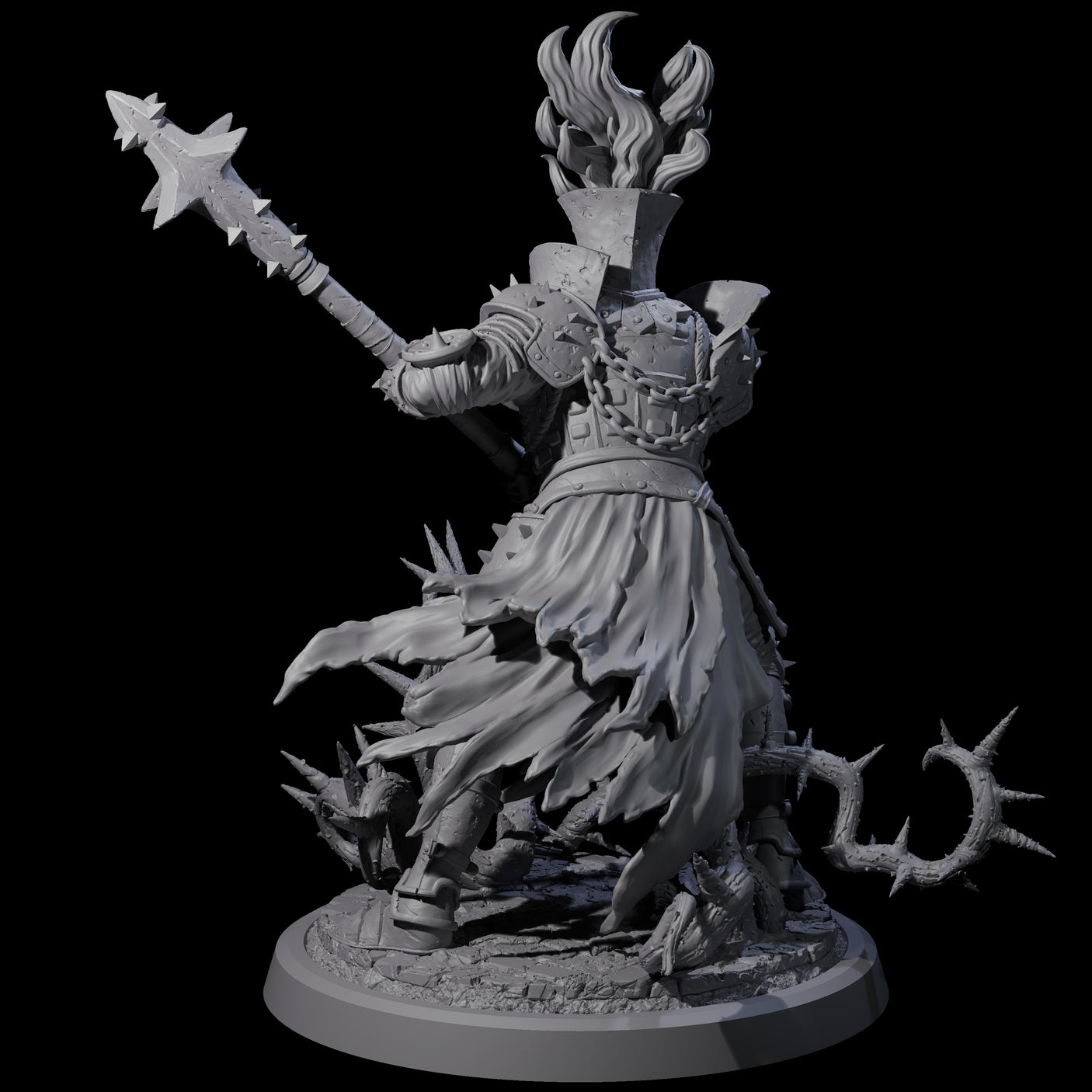 Well Trained Fire Elemental Myrmidon C Miniature for Dungeons and Dragons, Pathfinder or other TTRPGs
