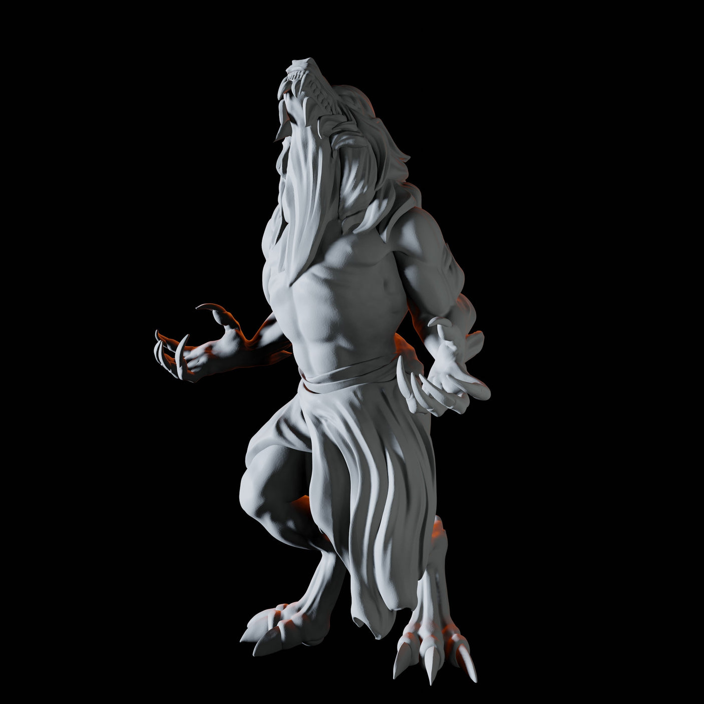 Werewolf B Miniature for Dungeons and Dragons, Pathfinder or other TTRPGs