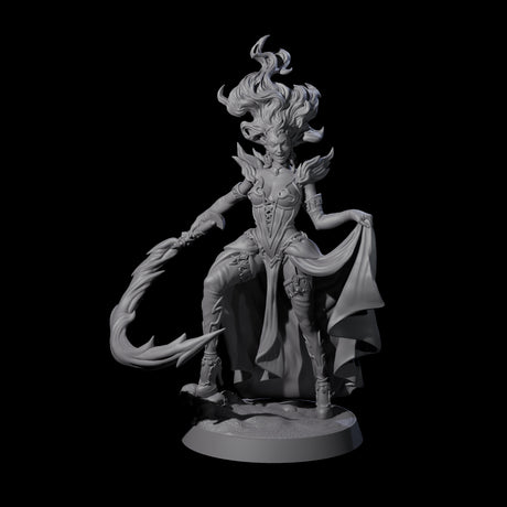 Whip Cracking Magical Countess Miniature for Dungeons and Dragons, Pathfinder or other TTRPGs