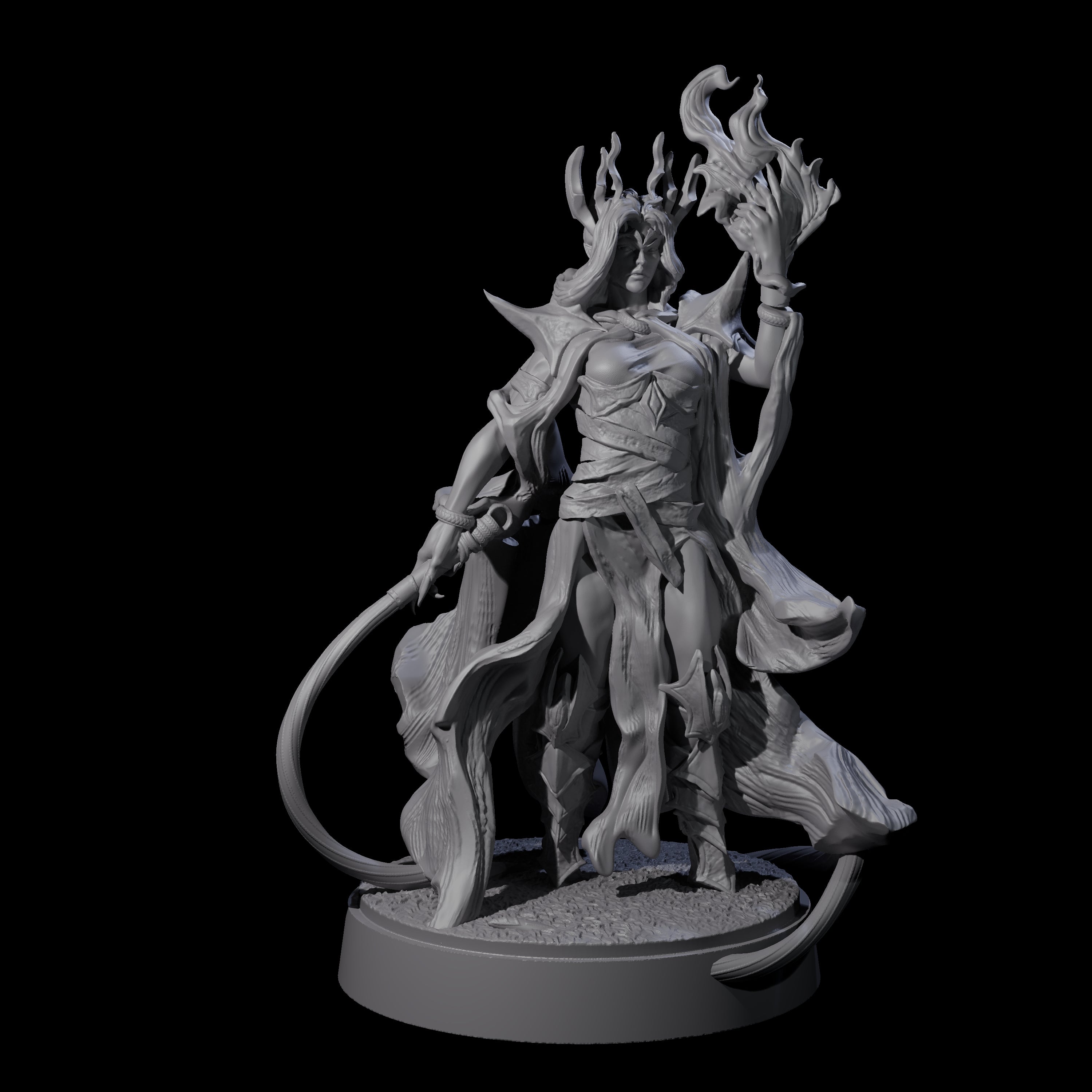 Whip Cracking Runeweaver Miniature for Dungeons and Dragons, Pathfinder or other TTRPGs