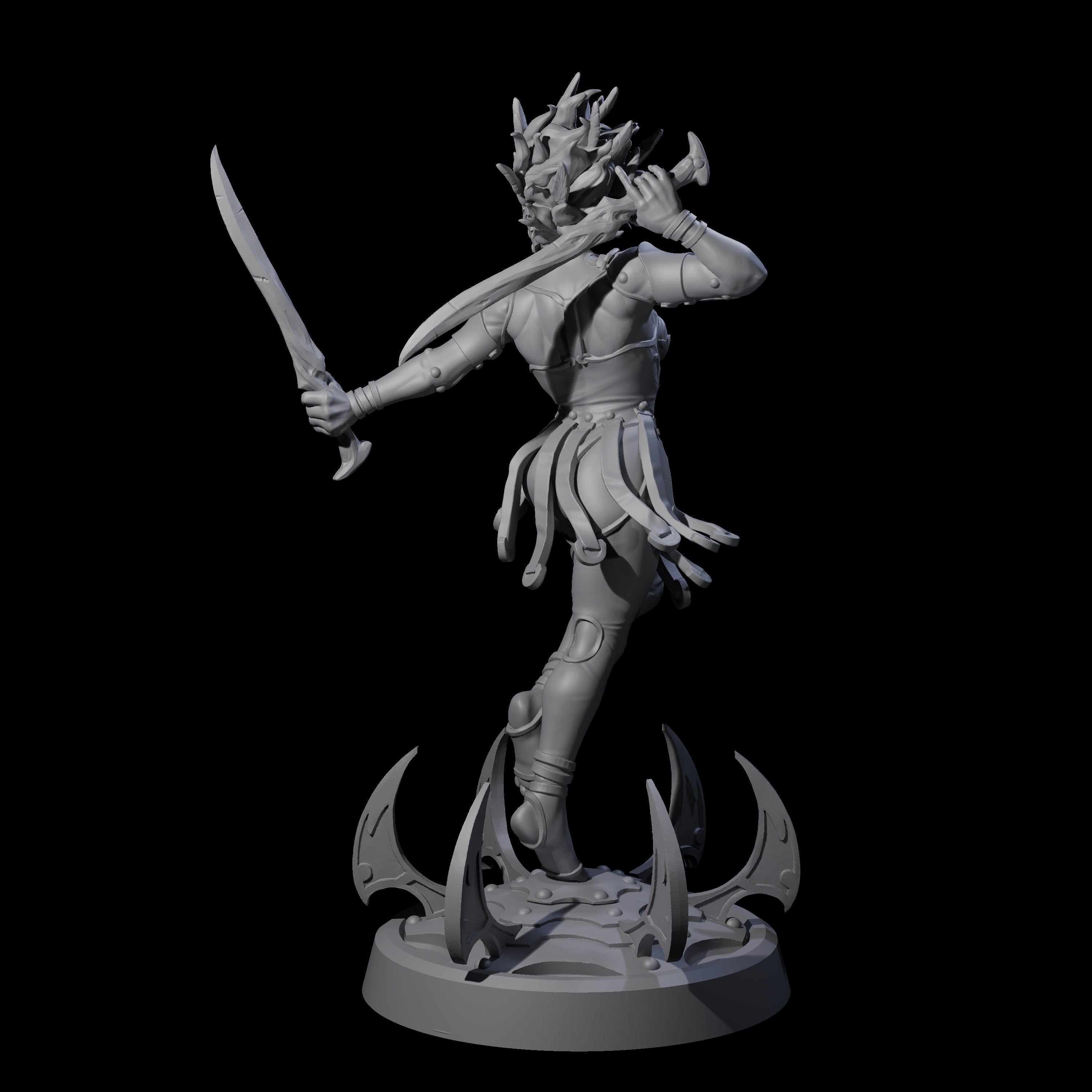 Whirling Human Blade Dancer Miniature for Dungeons and Dragons, Pathfinder or other TTRPGs