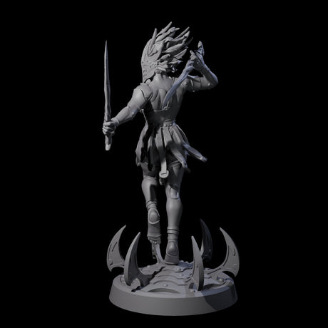 Whirling Human Blade Dancer Miniature for Dungeons and Dragons, Pathfinder or other TTRPGs
