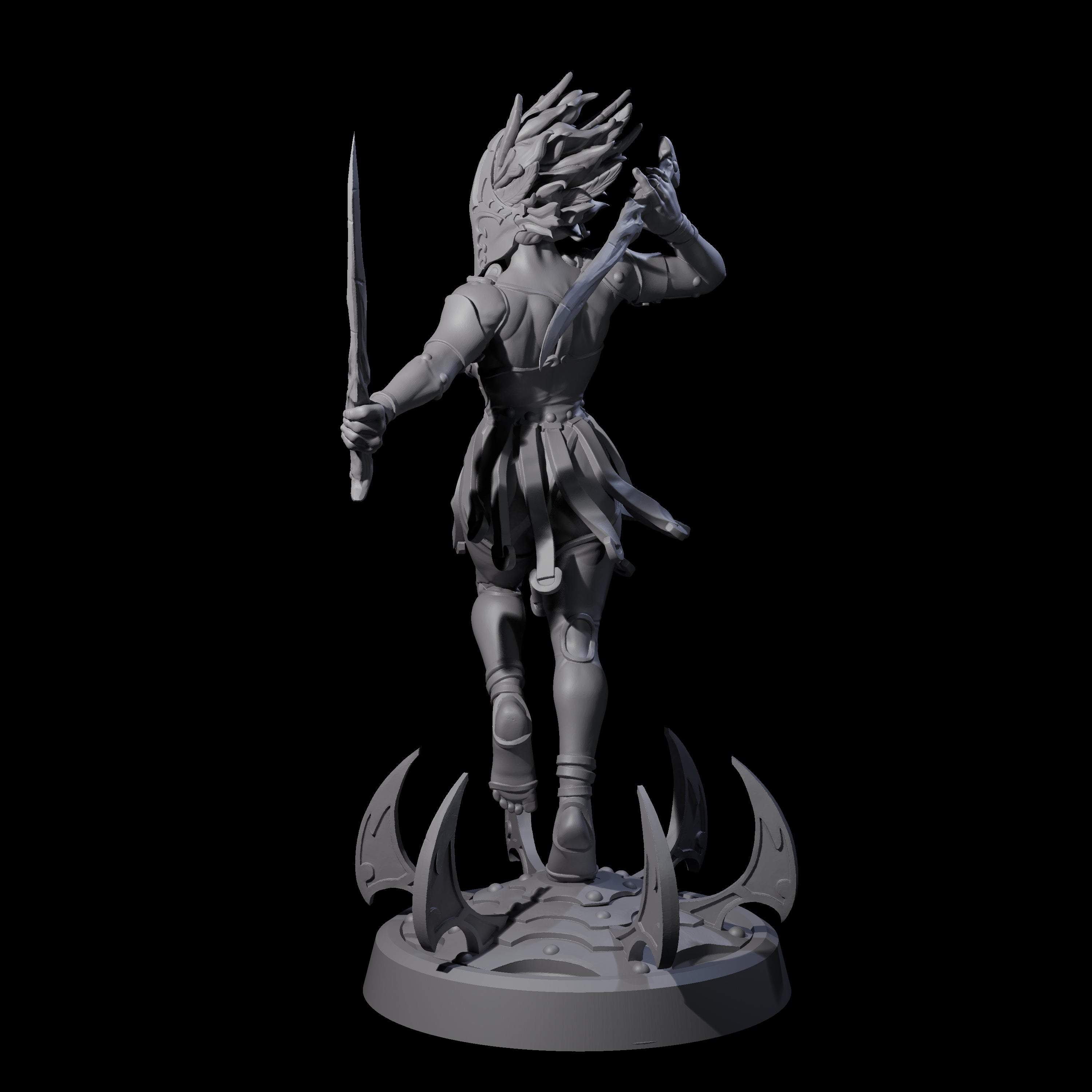 Whirling Human Blade Dancer Miniature for Dungeons and Dragons, Pathfinder or other TTRPGs