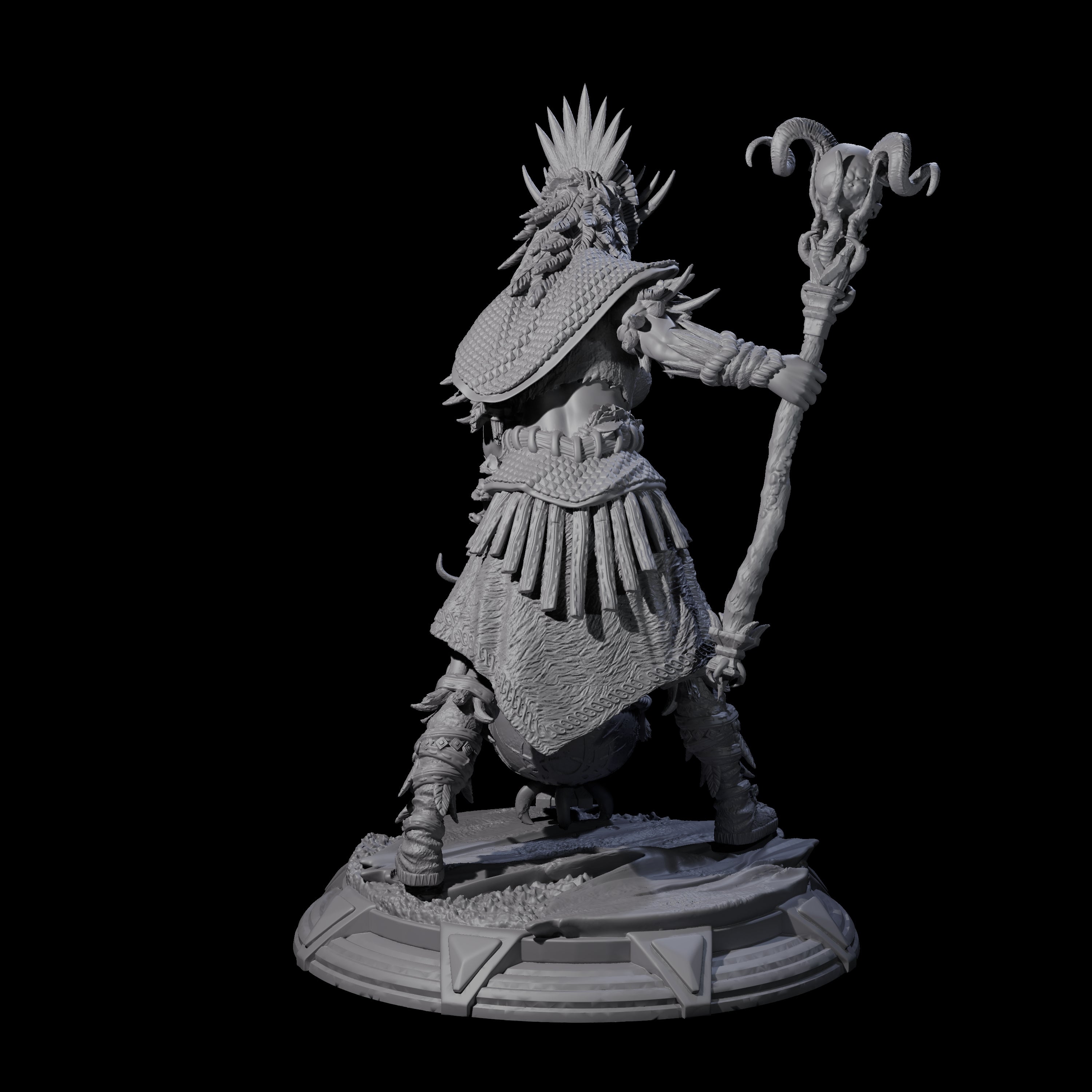 Wild Barbarian Witch Miniature for Dungeons and Dragons, Pathfinder or other TTRPGs