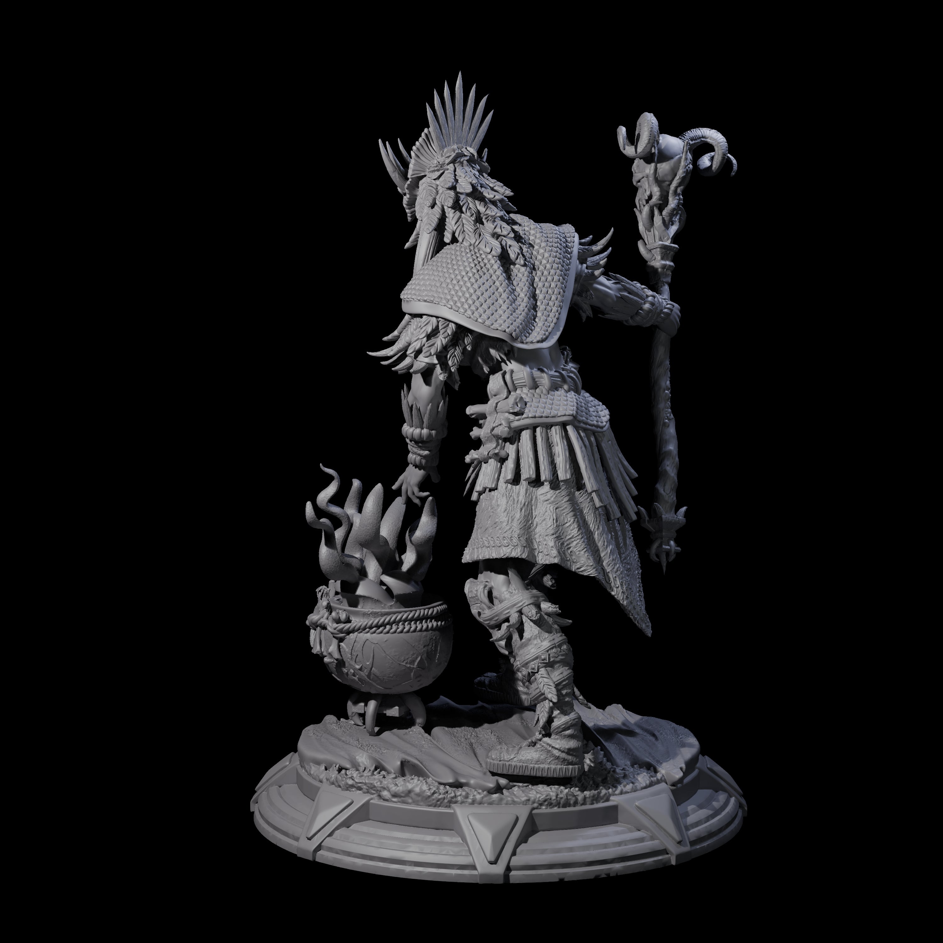 Wild Barbarian Witch Miniature for Dungeons and Dragons, Pathfinder or other TTRPGs