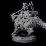 Wild Bear Rider B Miniature for Dungeons and Dragons, Pathfinder or other TTRPGs