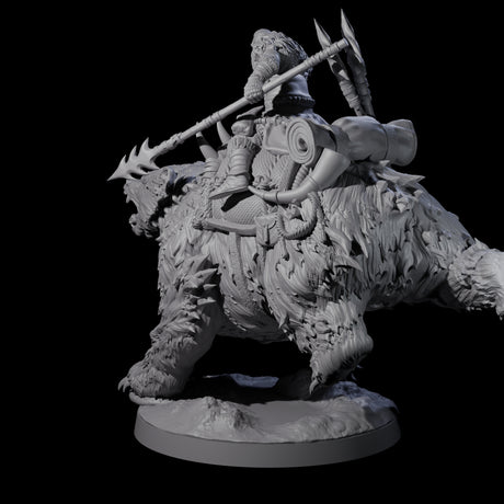 Wild Bear Rider B Miniature for Dungeons and Dragons, Pathfinder or other TTRPGs