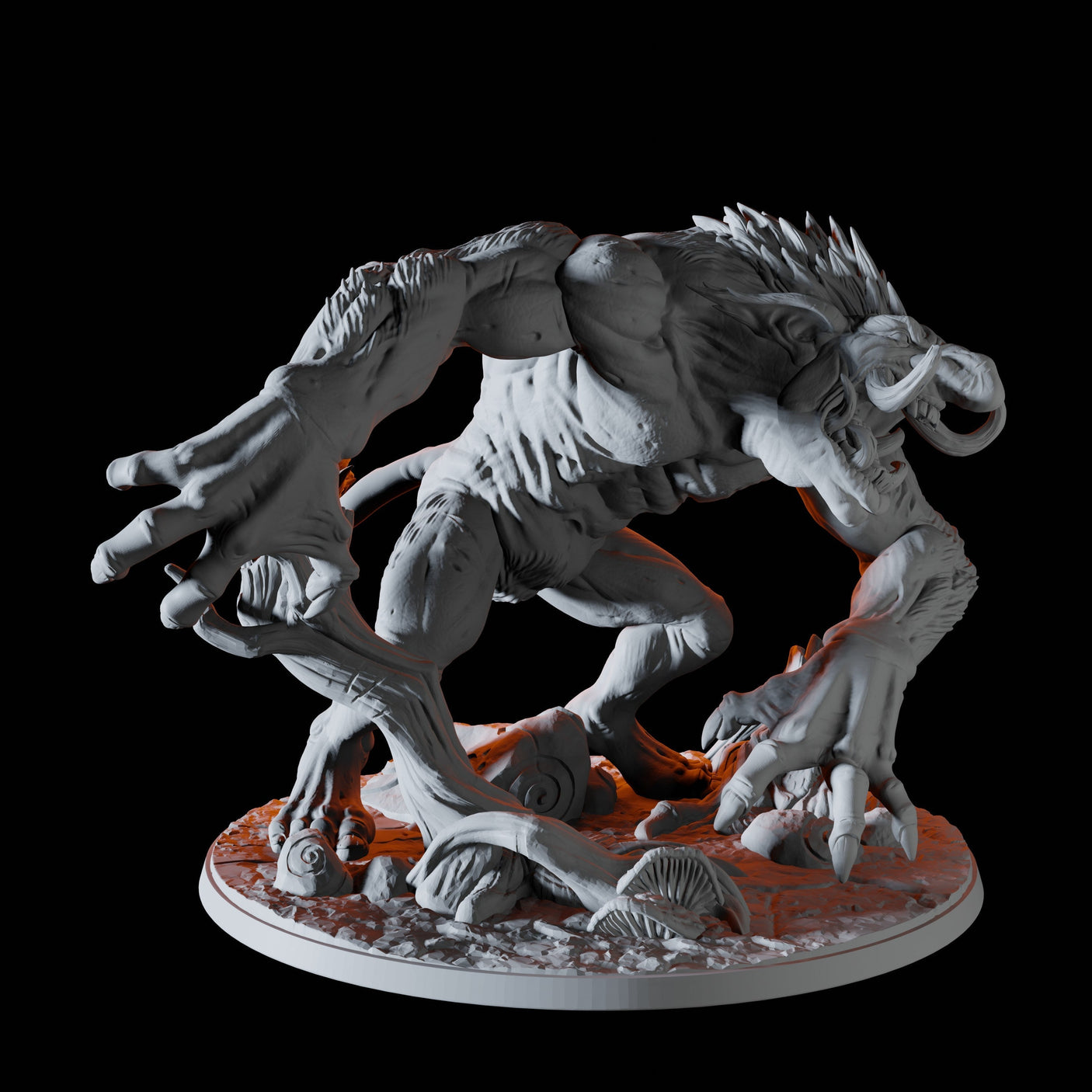 Wild Berserker Troll Miniature for Dungeons and Dragons, Pathfinder or other TTRPGs