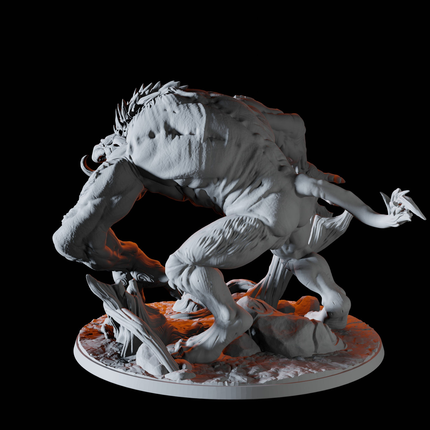 Wild Berserker Troll Miniature for Dungeons and Dragons, Pathfinder or other TTRPGs