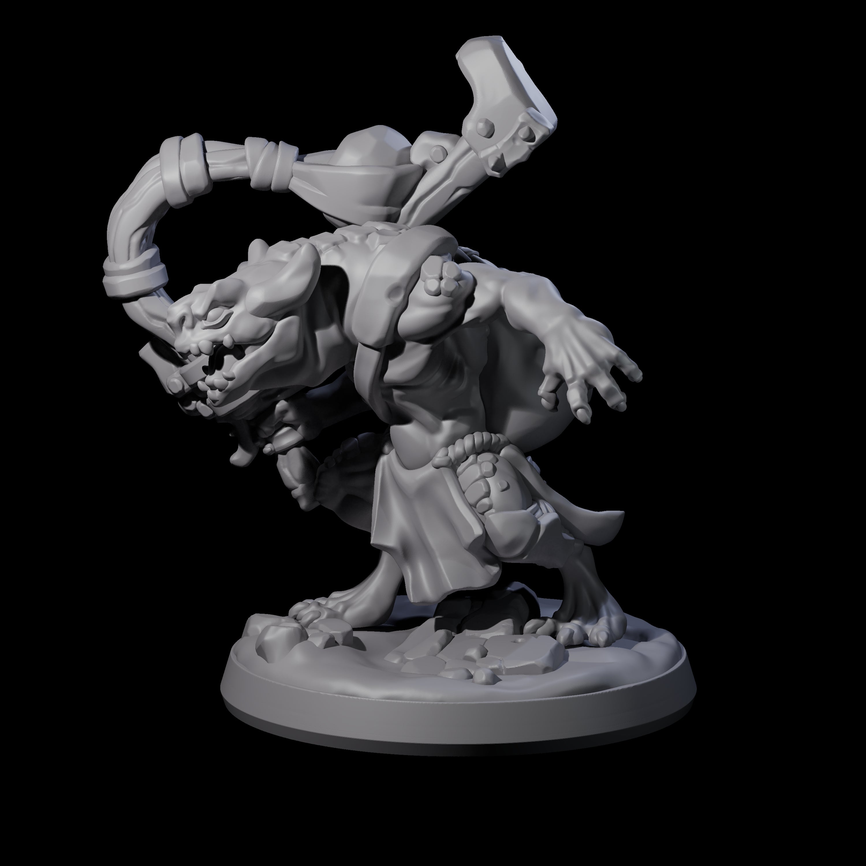 Wild Raging Kobold D Miniature for Dungeons and Dragons, Pathfinder or other TTRPGs