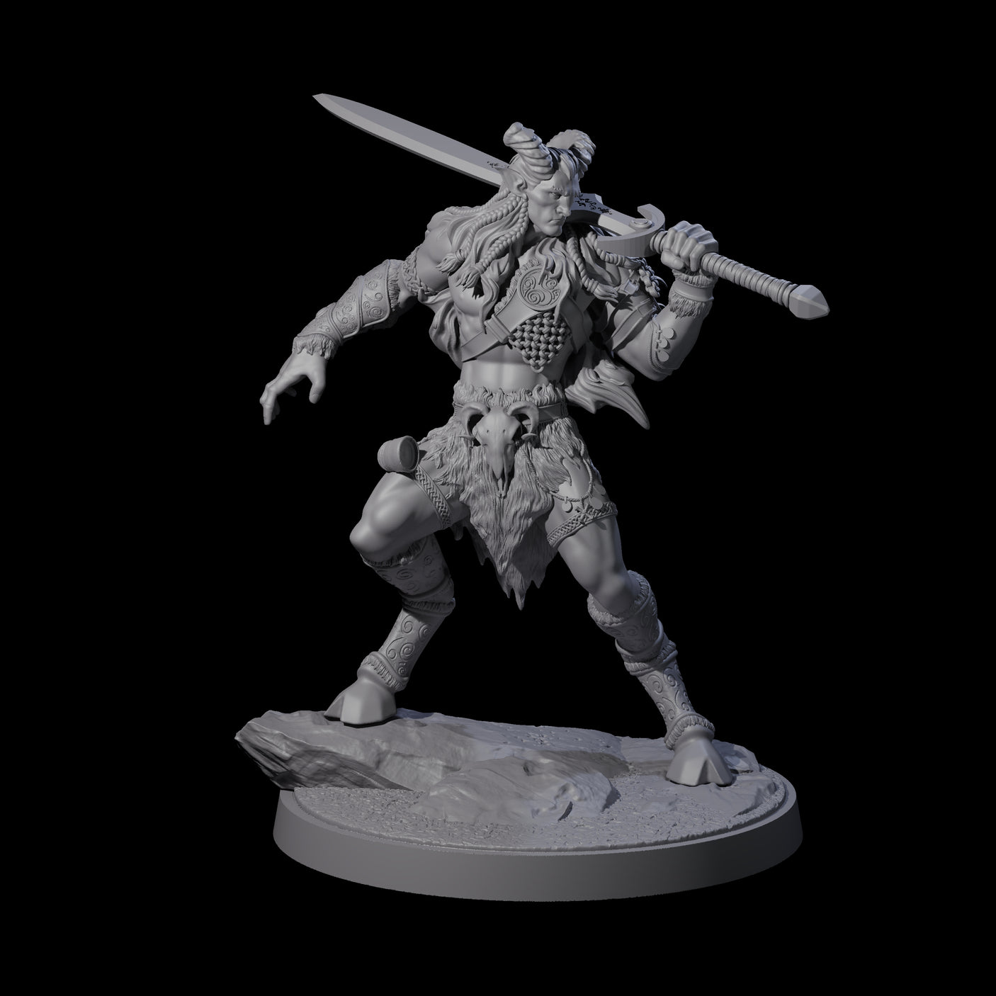 Wild Satyr Hunter B Miniature for Dungeons and Dragons, Pathfinder or other TTRPGs
