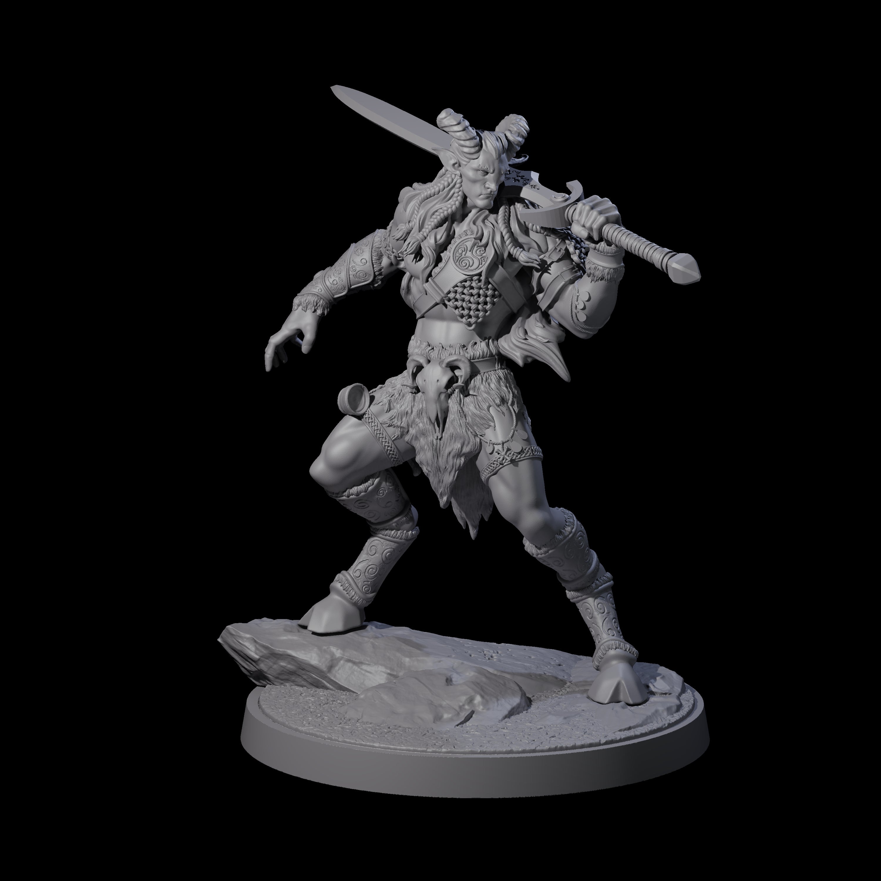 Wild Satyr Hunter B Miniature for Dungeons and Dragons, Pathfinder or other TTRPGs
