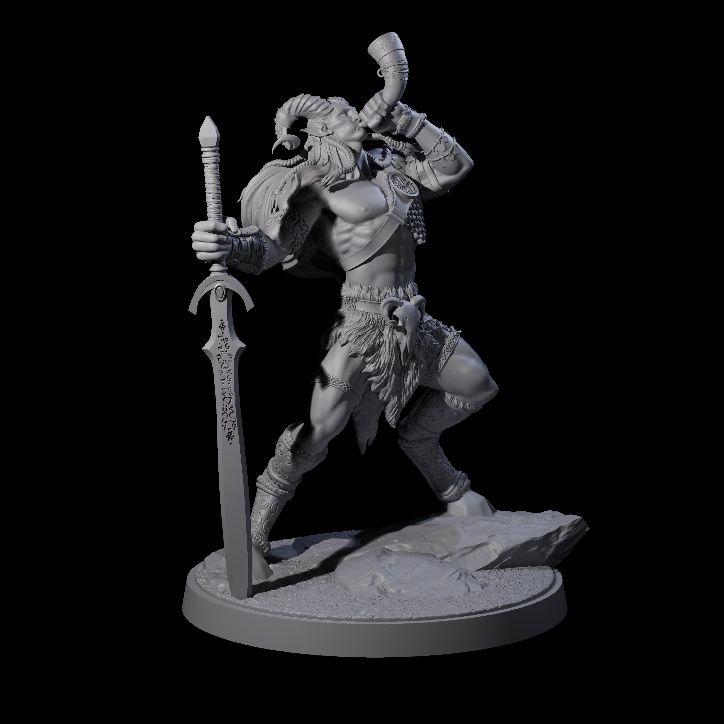Wild Satyr Hunter C Miniature for Dungeons and Dragons, Pathfinder or other TTRPGs