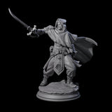 Wind Swept Human Warrior Miniature for Dungeons and Dragons, Pathfinder or other TTRPGs