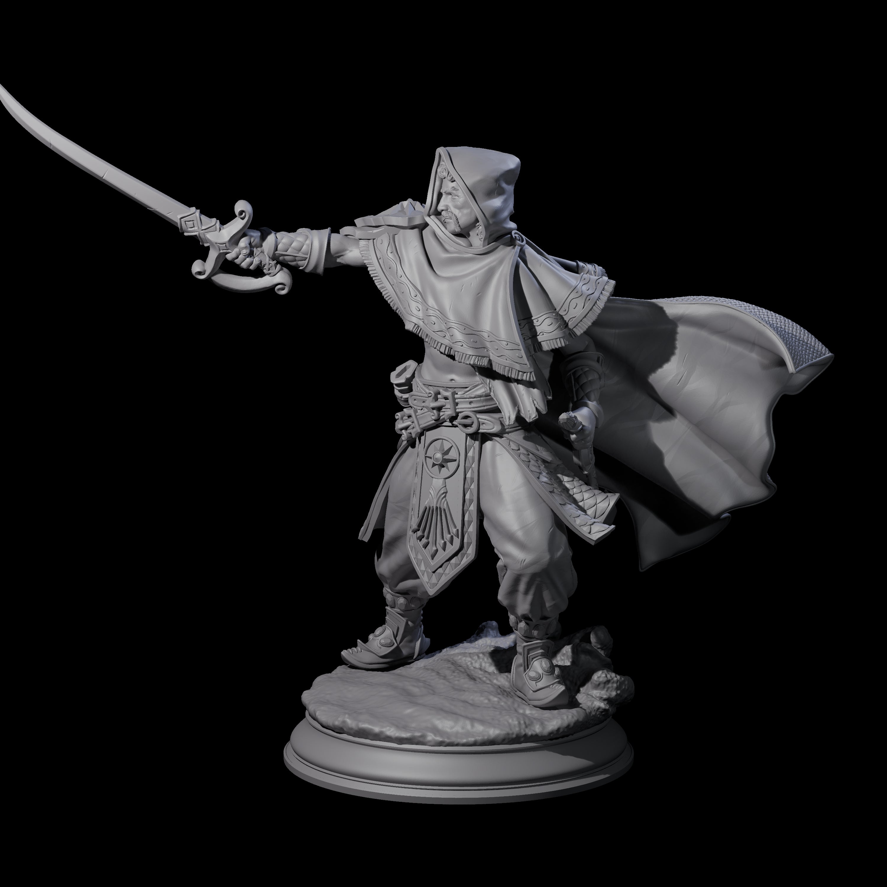 Wind Swept Human Warrior Miniature for Dungeons and Dragons, Pathfinder or other TTRPGs