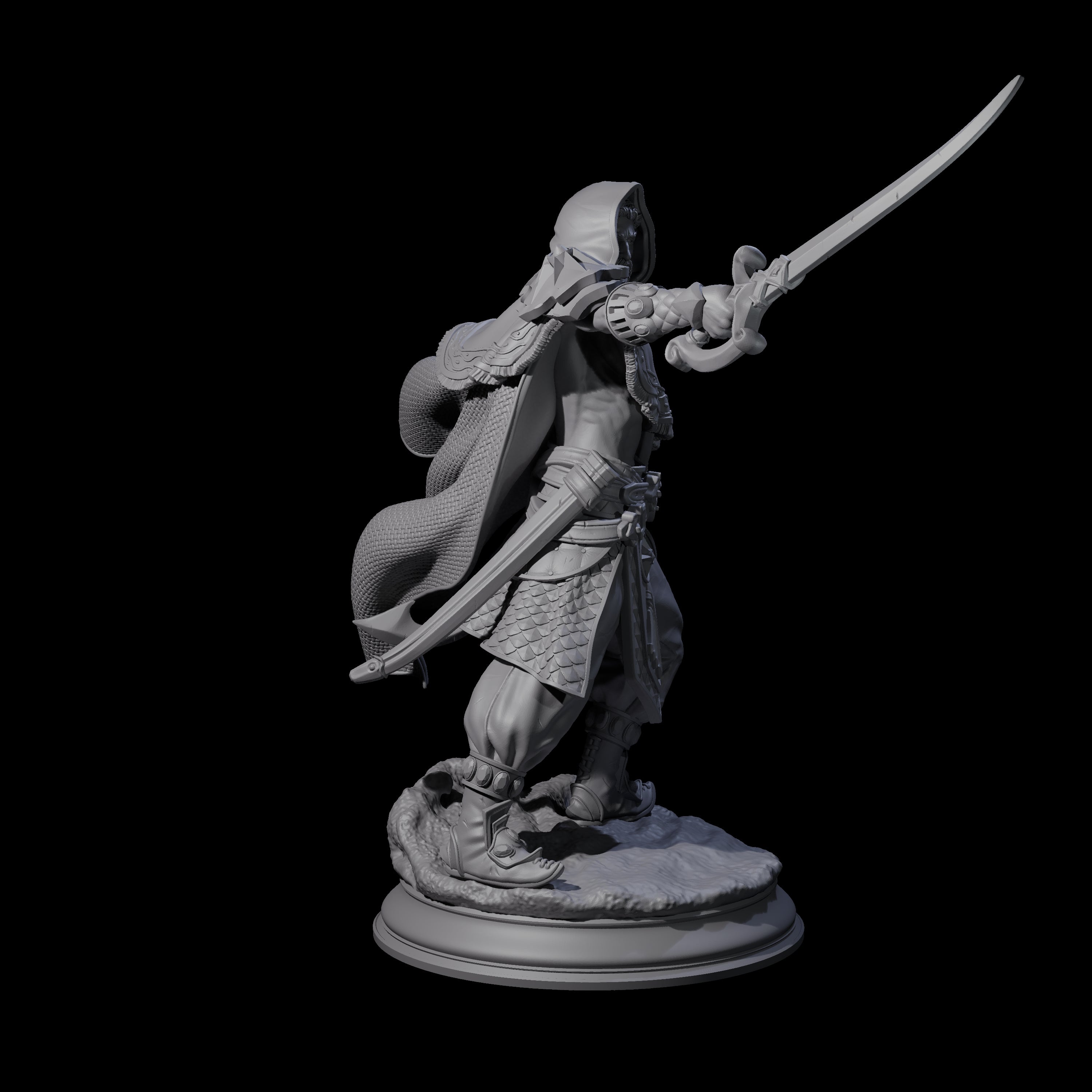 Wind Swept Human Warrior Miniature for Dungeons and Dragons, Pathfinder or other TTRPGs