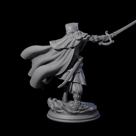 Wind Swept Human Warrior Miniature for Dungeons and Dragons, Pathfinder or other TTRPGs