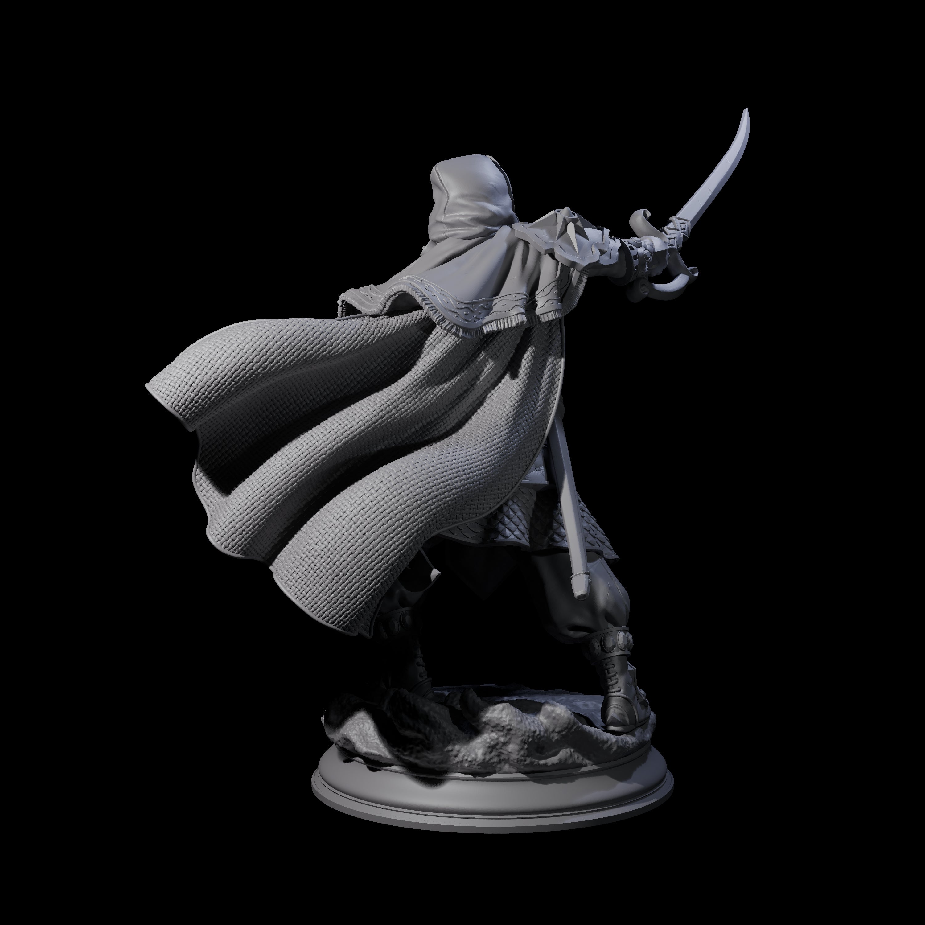 Wind Swept Human Warrior Miniature for Dungeons and Dragons, Pathfinder or other TTRPGs