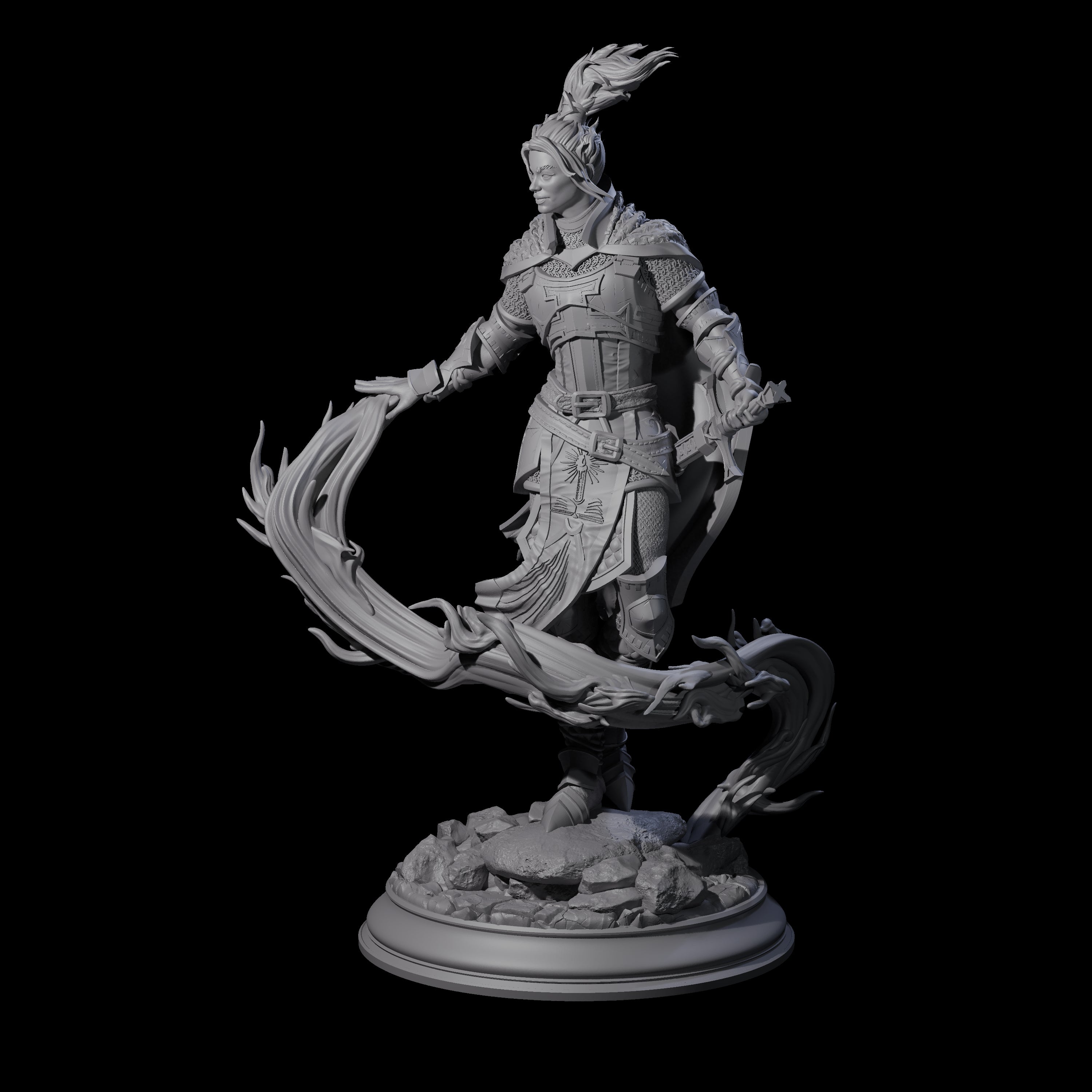 Windswept Elf Spellcaster Miniature for Dungeons and Dragons, Pathfinder or other TTRPGs