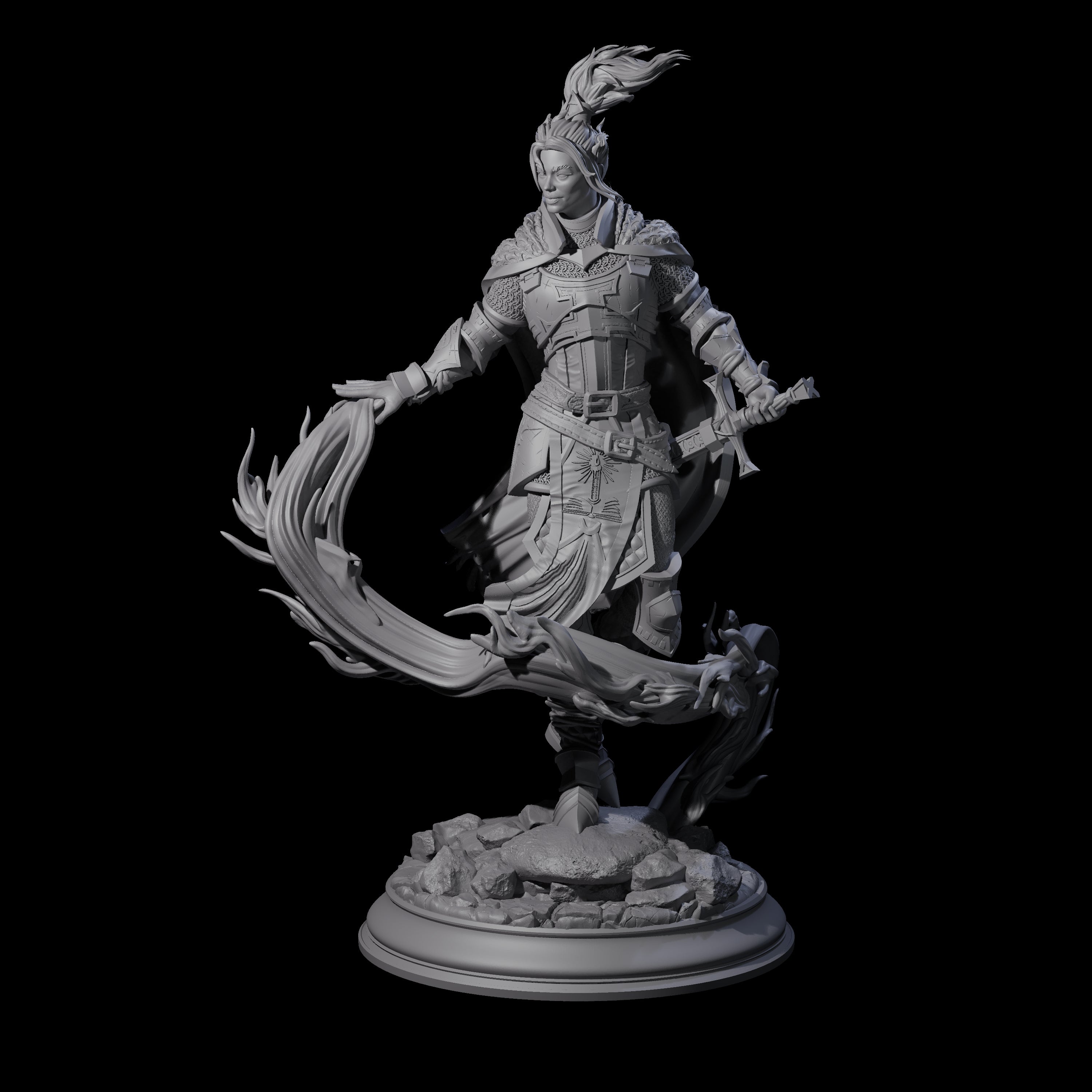Windswept Elf Spellcaster Miniature for Dungeons and Dragons, Pathfinder or other TTRPGs