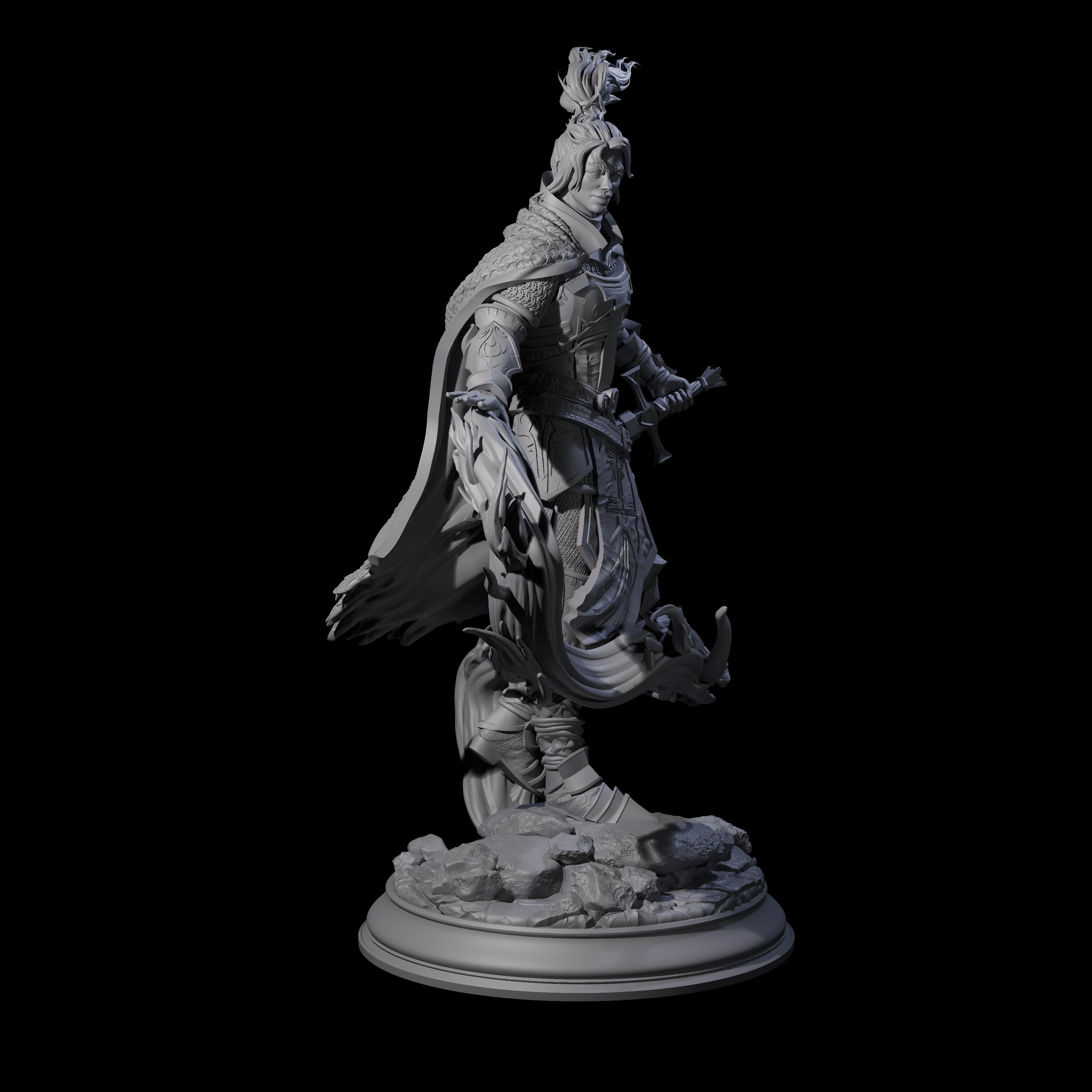 Windswept Elf Spellcaster Miniature for Dungeons and Dragons, Pathfinder or other TTRPGs