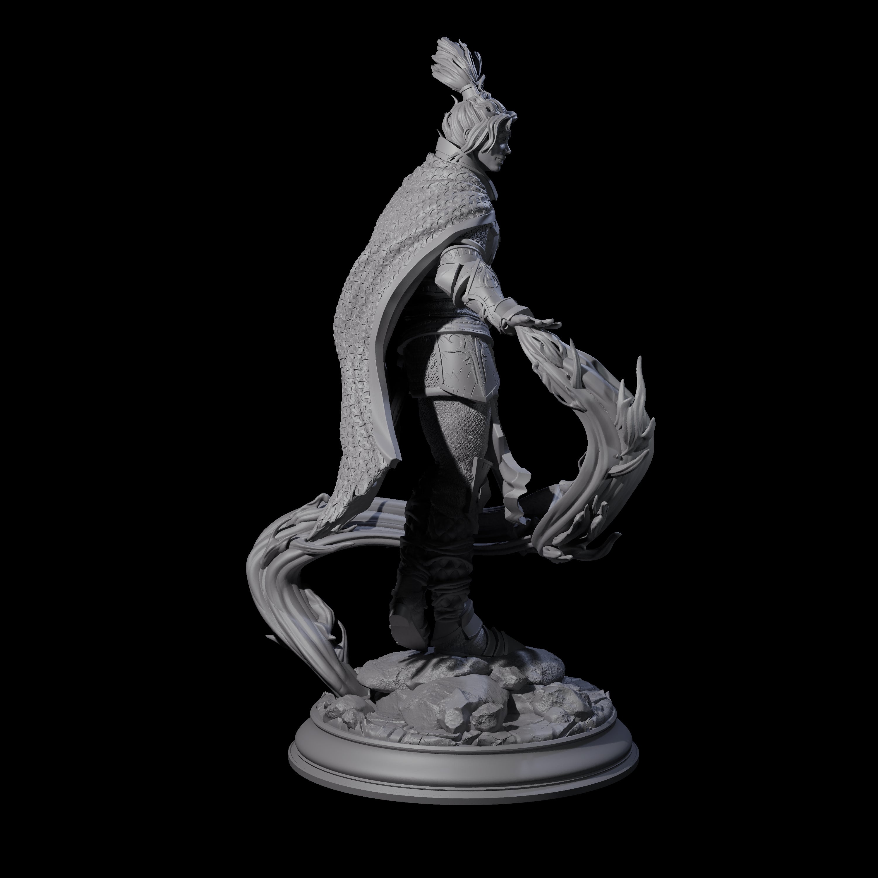 Windswept Elf Spellcaster Miniature for Dungeons and Dragons, Pathfinder or other TTRPGs