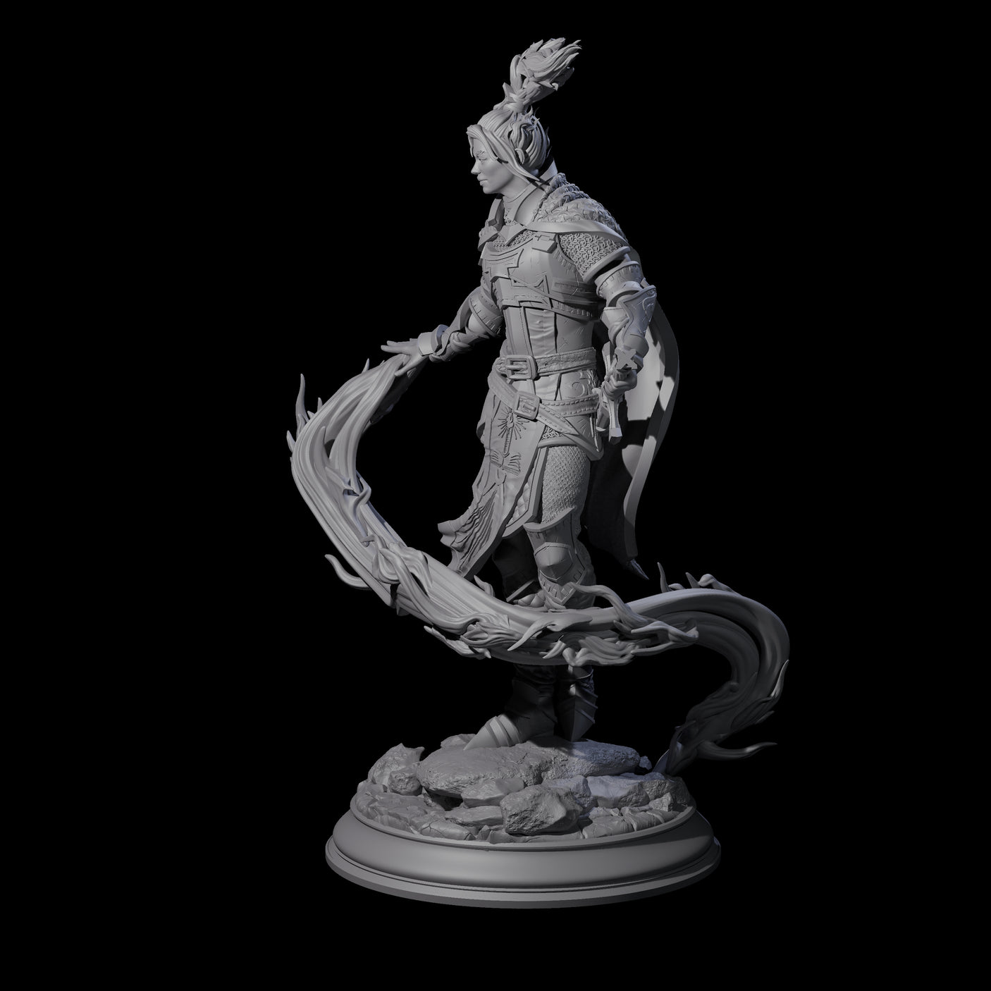 Windswept Elf Spellcaster Miniature for Dungeons and Dragons, Pathfinder or other TTRPGs