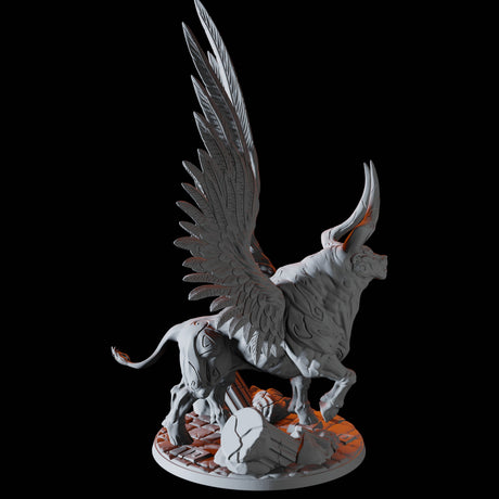 Winged Bull Miniature for Dungeons and Dragons, Pathfinder or other TTRPGs