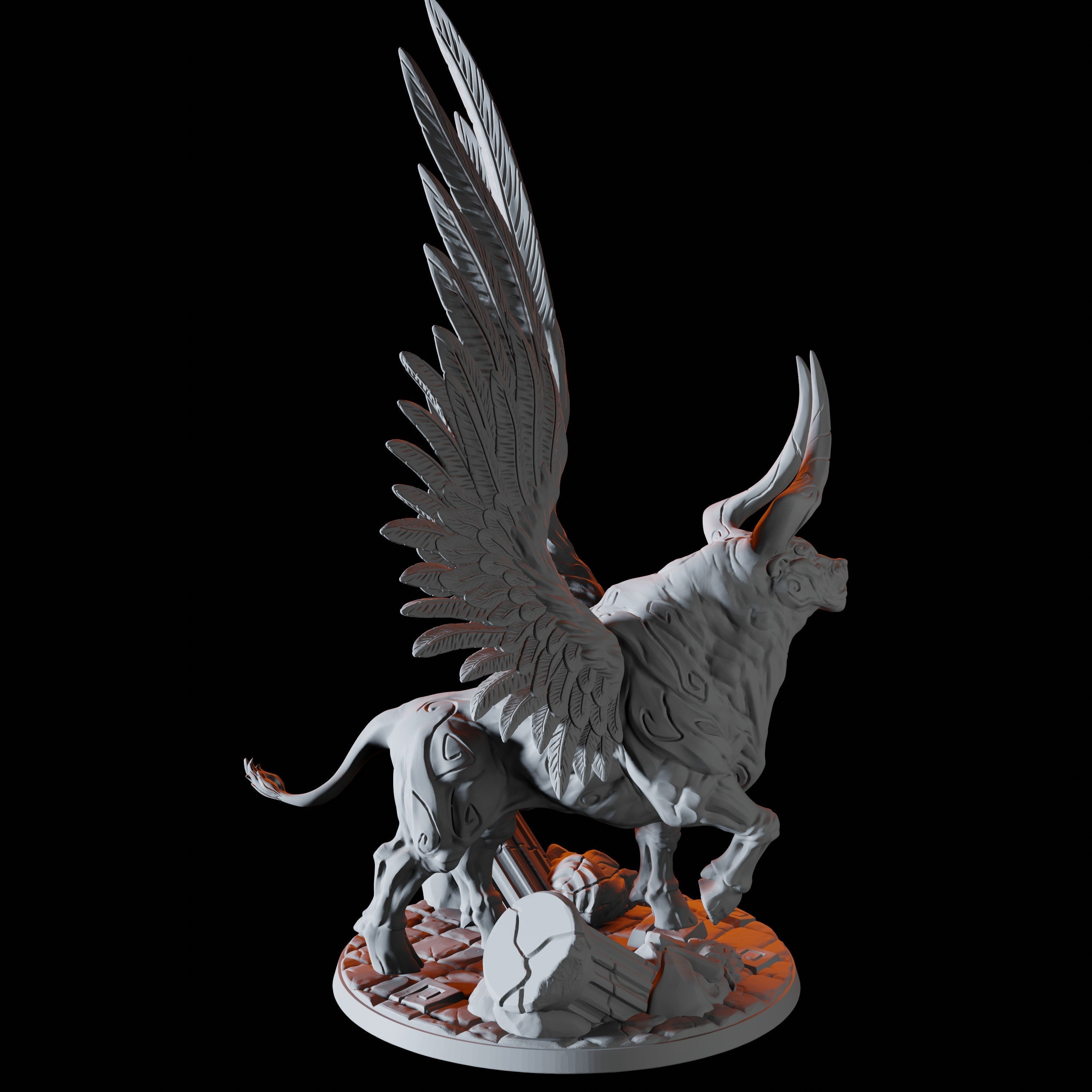 Winged Bull Miniature for Dungeons and Dragons - Myth Forged