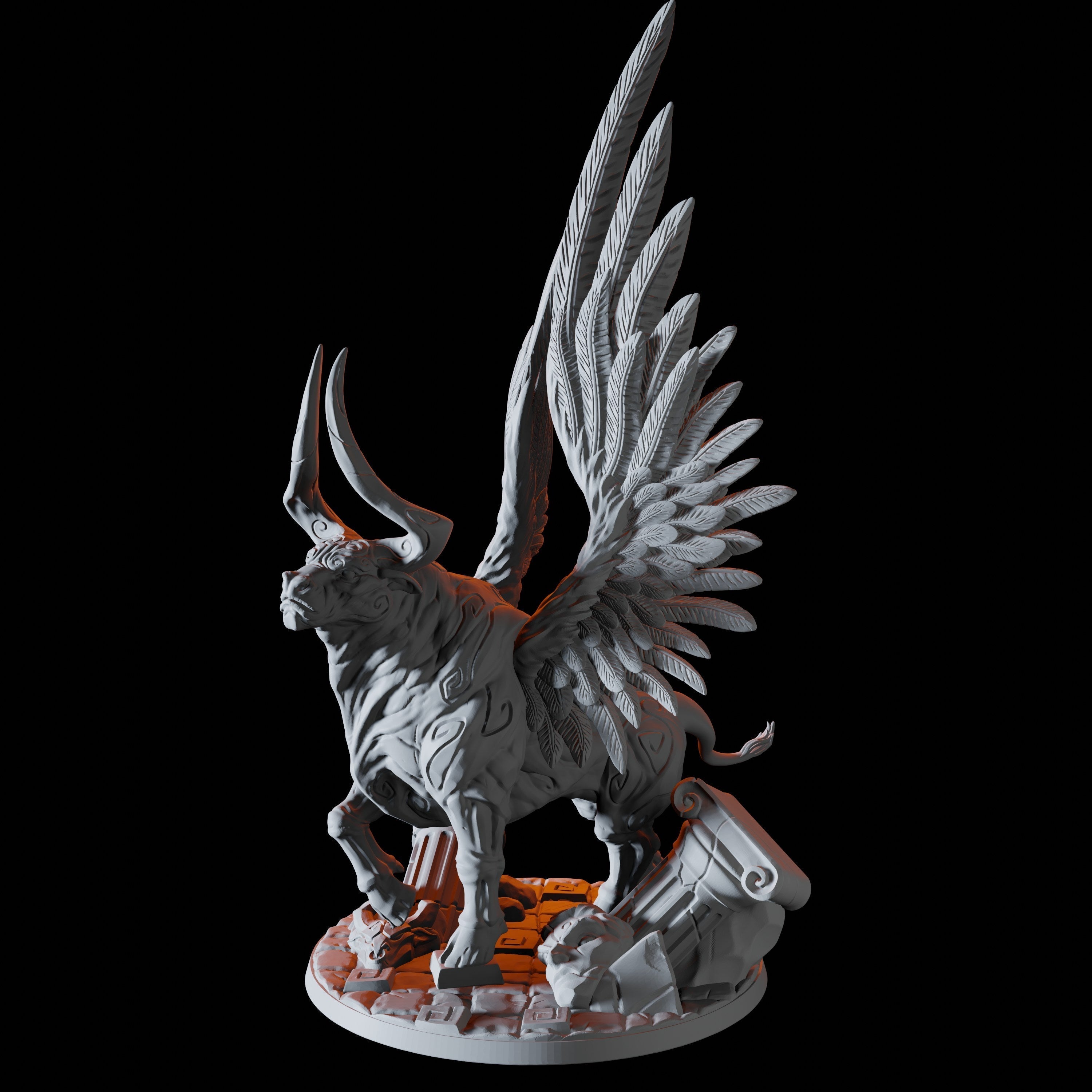 Winged Bull Miniature for Dungeons and Dragons - Myth Forged