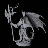 Winged Dragonborn General Miniature for Dungeons and Dragons, Pathfinder or other TTRPGs